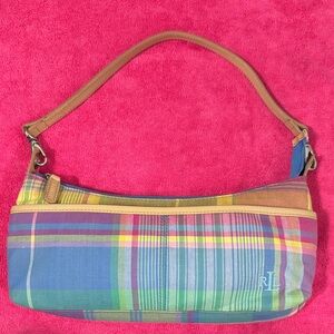 Vintage Lauren Ralph Lauren Multicolor Plaid Shoulder Bag